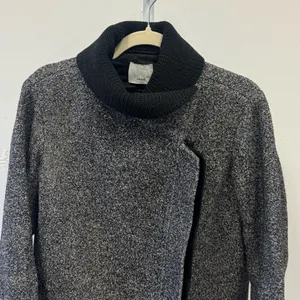 Vince Shawl Collar Asymmetrical Zip Wool Blend Lambskin‎ Trim Tweed Ines Coat XS thumbnail 7