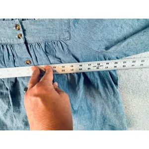 Levi's Amber Long Sleeve Blouse Square Neck‎ Shirt 100% Cotton Flowy Medium thumbnail 14