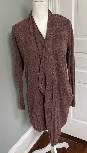 Barefoot Dreams CozyChic Lite Drape Front Calypso Wrap Purple S/M Cardigan thumbnail 1