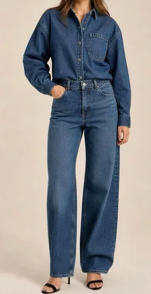 SÉZANE The Wide Leg Pants, Deep Blue, FR38/US6 thumbnail 1