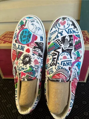 Vans Slip-On Sneakers in Multi-Color Sticker Print thumbnail 3