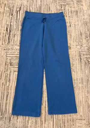 Nike women's medium blue fleece lined wide-leg sweatpants thumbnail 1
