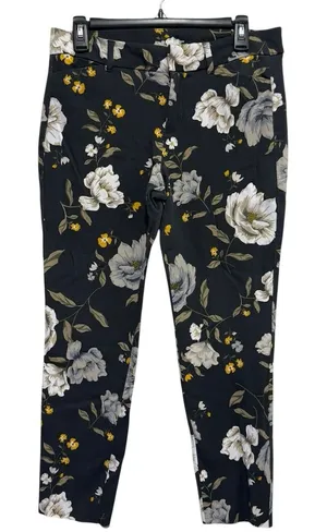 Old Navy Pixie Pant Floral Ankle Pants Women 10‎ Mid Rise Stretch Slim Workwear thumbnail 1