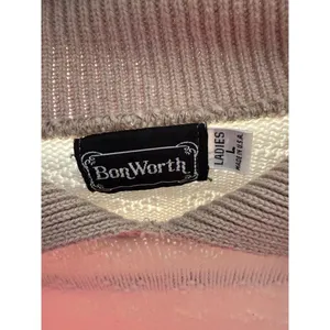 Bon‎ Worth Vintage Quiltrd Collared Sweater Grandma Cottagcore Women's Sz Large thumbnail 5