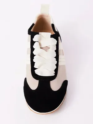 FREE PEOPLE NIB NWT Aces Tennis Shoes / Black + Oyster Combo thumbnail 6