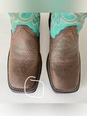 Justin Gypsy Raya turquoise cowgirl boots square toe NEW 6.5 READ Description thumbnail 13