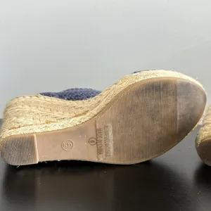 Charming Charlie Blue‎ Wedge Sandals Sz 6 thumbnail 9