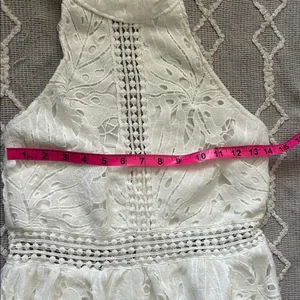 Elegant White Lace Halter Dress by EillyBazaar thumbnail 7