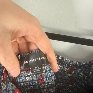 Summersalt Floral Smocked Puff Sleeve Cotton‎ Midi Dress Blue Red 2XL Plus Size thumbnail 5