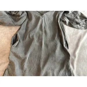 Entro Women's Gray Chambray Tunic‎ Dress Size M Western Chic Prairie Country thumbnail 12