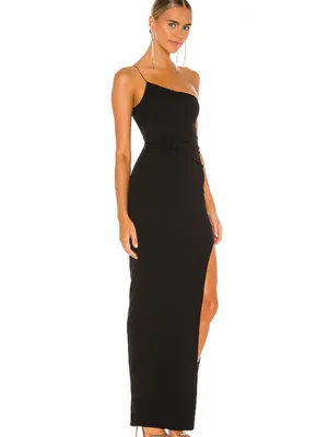 Nookie Lust One Shoulder Gown in Black Size: S thumbnail 2