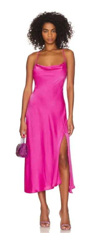 ASTR the Label x Revolve Gaia Dress in Bright Fuchsia Midi Dress Size S thumbnail 1