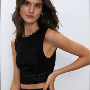 Babaton Aritzia Pointelle Stitch Stretch Sleeveless Tank Top‎ Black Size XXS thumbnail 2