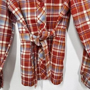 Vintage Wrangler Women's Plaid Flannel Belted Shacket Jacket Western Retro Rodeo thumbnail 5