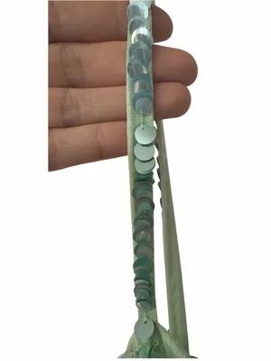 NWT Mac Duggal Mint Green Paillette Sequin Mini Dress – Medium thumbnail 2