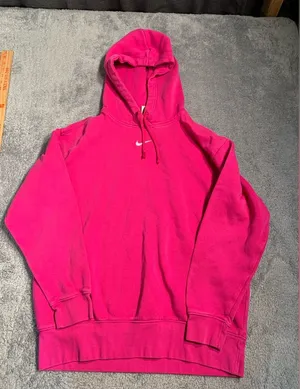 Nike center swoosh hot Pink Hoodie Sweatshirt XS thumbnail 1