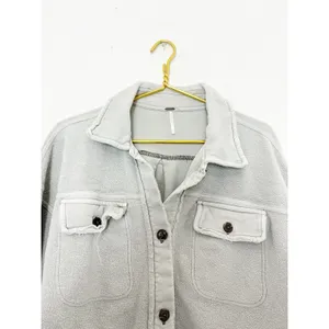 Free People Ruby Jacket in Stone Size Small Oversized Boho Shacket thumbnail 5