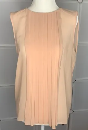 Zara Woman Sheer Pleated Sleeveless Blouse Size Small thumbnail 1