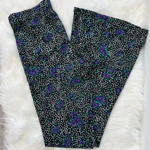 TOPSHOP Floral Flare Pants Womens 6 Boho Chic School Maximalist Funky Unique Fun thumbnail 2