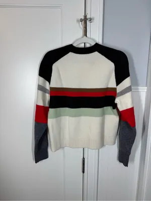 Madewell Merino Wool Raglan-Sleeve Sweater in Color-Block stripe Size XS NEW thumbnail 6