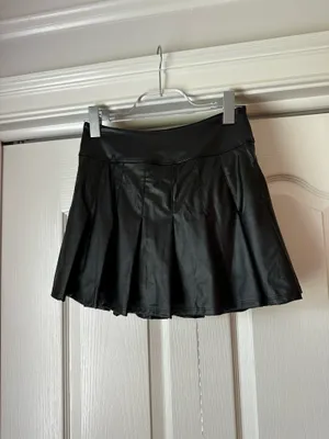 Aerie black faux leather skirt thumbnail 3