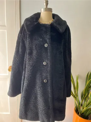 50’s Style Vintage Textured Faux Fur Swing Coat thumbnail 2