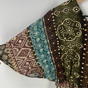 Rabbit Rabbit Rabbit Tribal Boho Printed‎ Chiffon Batwing Asymmetrical Hem Dress thumbnail 15