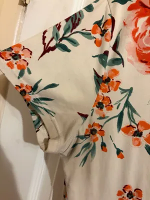 DownEast Women's Floral Print V-Neck Short Sleeve Maxi Dress thumbnail 3