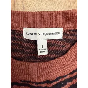 Express x Negin Mirsalehi Zebra Print Knit Midi Dress Brown Black S thumbnail 4