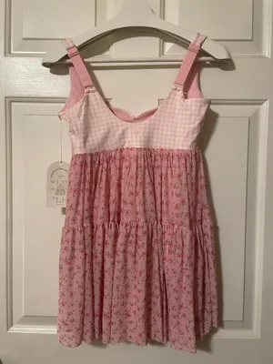 NWT! Popflex Target X Blogilates Sweetheart Babydoll Dress Gingham/Floral Size Small thumbnail 7