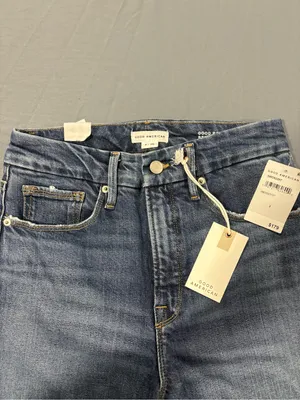 Good American Straight Leg Jeans in Medium Blue Wash thumbnail 2