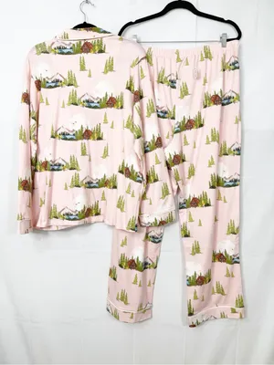 BedHead Pine Lake Classic Long Sleeve Jersey Pajama Set Cabincore Cabin thumbnail 5