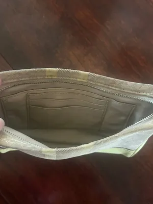 Coach Signature Clutch/Wristlet Yellow/Tan Canvas With Leather Trim thumbnail 5