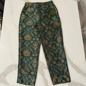Maeve x Anthropologie Melyssa Floral Metallic Tapestry Trouser Pant Womens Small thumbnail 3