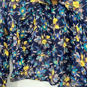 Anthropologie Meadow Rue Strasser Floral Blouse embroidered beaded size medium thumbnail 5