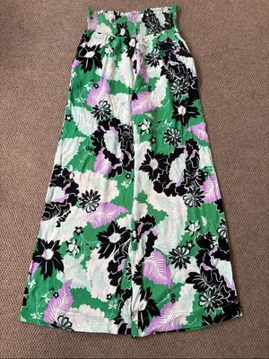 EUC Anthropologie Maeve Floral Wide Leg Pants Size thumbnail 9