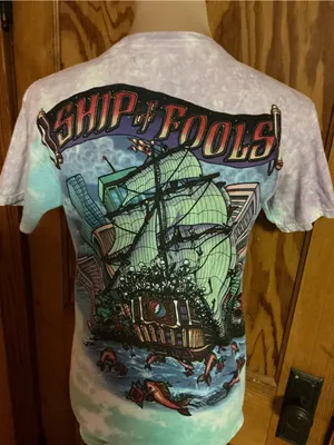 Liquid Blue Grateful Dead Ship of Fools Tie Dye T Shirt Small Deadhead thumbnail 9