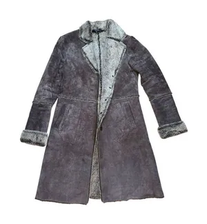 Express Y2K Vintage Genuine Suede and Shearling Brown Penny Lane Coat Medium thumbnail 1