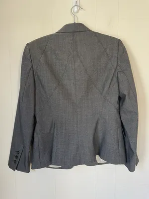 Anne Klein grey wool blend blazer suit jacket stretch lined Women’s size 8P thumbnail 12