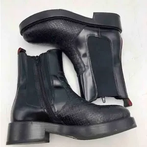Jeffrey Campbell Black Faux Snakeskin Chelsea Leather Boots Shoes **Size 7** thumbnail 6