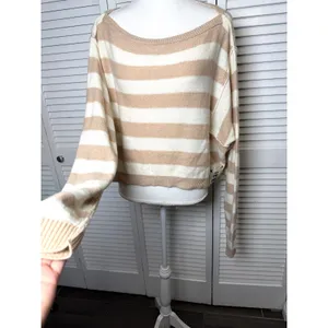 Free People Striped Into The Blue Crop Pullover Sweater Med NWT $108 thumbnail 5