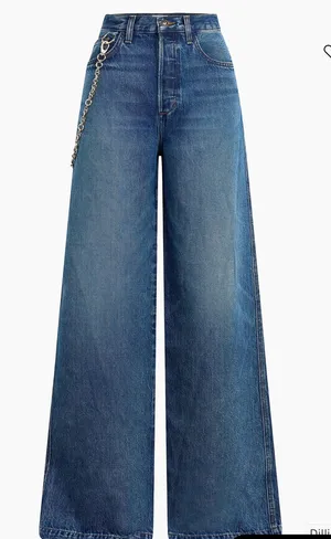 Frame Wide Leg High-Rise Blue Denim Jeans thumbnail 1