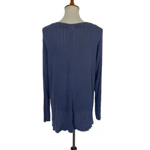 Mote Blue Top Medium Long Sleeve Minimalist Casual Layering Fall Winter thumbnail 4