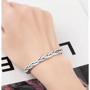 925‎ Sterling Silver Braided Cuff Bangle Bracelet Adjustable Open End thumbnail 10