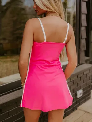 NWT Impressions Boutique Pink ALO Streamline Athletic TCEC Romper Dress size Small thumbnail 2