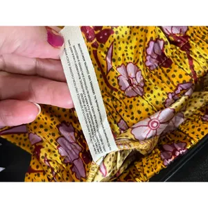 Free People Intimately Floral Wide Leg Pants XS Boho Palazzo Pull On Yellow Pink thumbnail 6