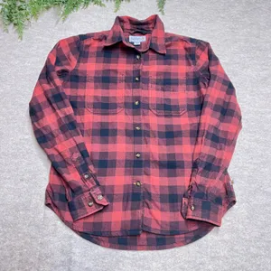 Carhartt Plaid Lightweight‎ Flannel Rust Black Workwear Utility EUC Sz XS Casual thumbnail 1