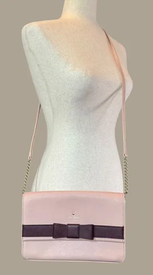 Kate Spade New York Pink and Purple Bow Crossbody Bag thumbnail 1