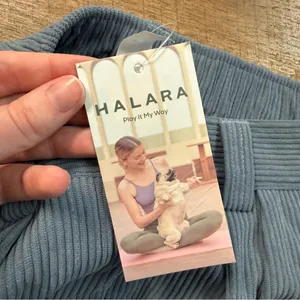 NWT HALARA Mid Rise Zipper Pocket Corduroy Casual Pants in Blue Women’s Sz Large thumbnail 10