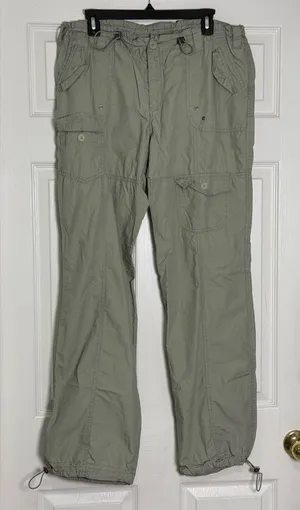 Las Olas Utility Women's Cargo Pants Sage Green Y2K Gorpcore Aesthetic Size 14 thumbnail 1